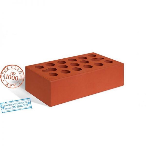 Кирпич лицевой Керма Красный гладкий утолщенный