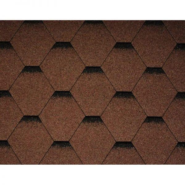 Гибкая черепица Icopal, PlanoTema шестигранник, с тенью. Коричневый