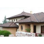 Цементно-песчаная черепица рядовая BRAAS Таунус темно-коричневый Антик