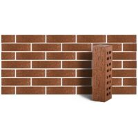Клинкер фасадный ЛСР М300 темно-красный Эдинбург гладкий 250х85х65 0.7 НФ