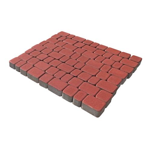 Плитка тротуарная бетонная Зенит Черноземье «Старый Город» 3 камня 60мм красный