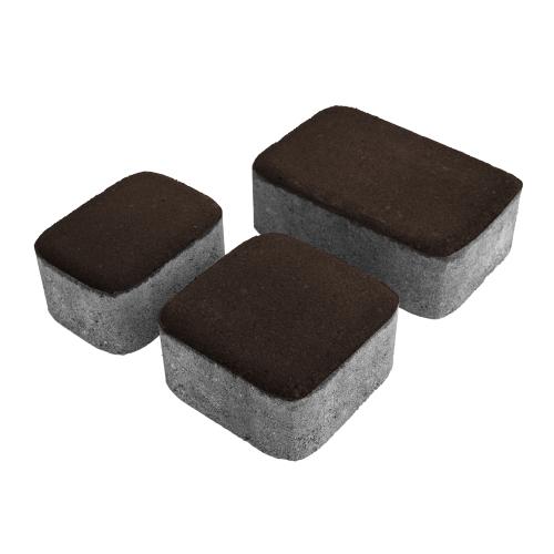 Плитка тротуарная бетонная Зенит Черноземье «Старый Город» 3 камня 60мм коричневый