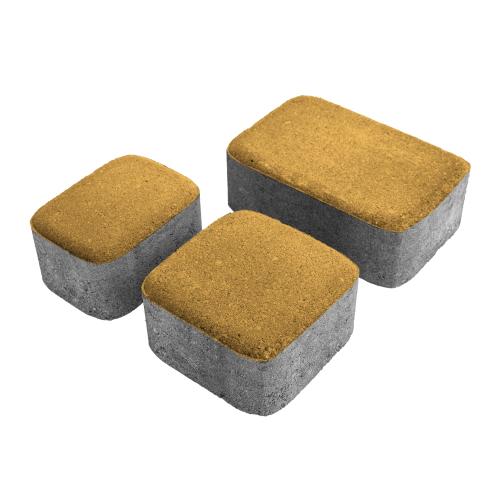 Плитка тротуарная бетонная Зенит Черноземье «Старый Город» 3 камня 60мм желтый