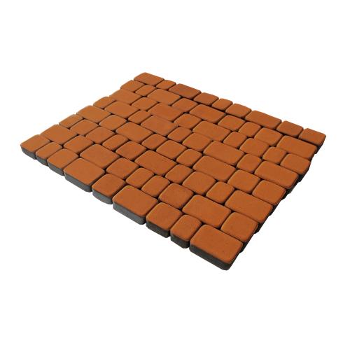 Плитка тротуарная бетонная Зенит Черноземье «Старый Город» 3 камня 60мм оранжевый