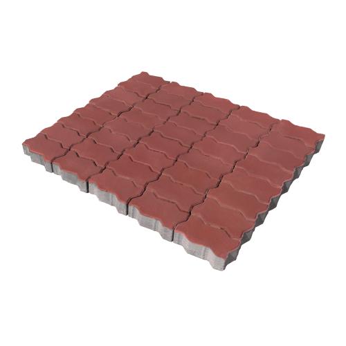 Плитка тротуарная бетонная Зенит Черноземье «Волна» 80мм красный