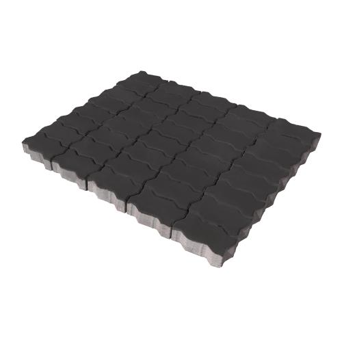 Плитка тротуарная бетонная Зенит Черноземье «Волна» 80мм черный
