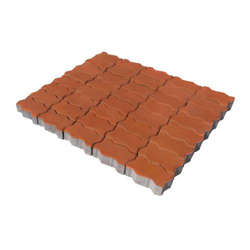 Плитка тротуарная бетонная Зенит Черноземье «Волна» 80мм оранжевый