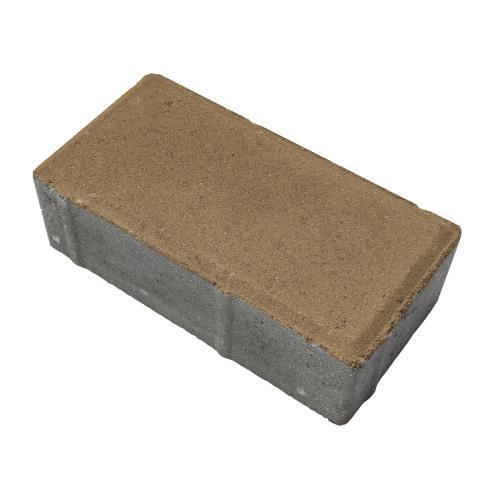 Плитка тротуарная бетонная Зенит Черноземье «Брусчатка» 40мм горчичный
