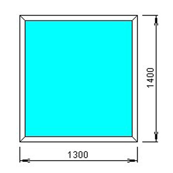 Одностворчатое окно 1300*1400, профиль 58 — 60
