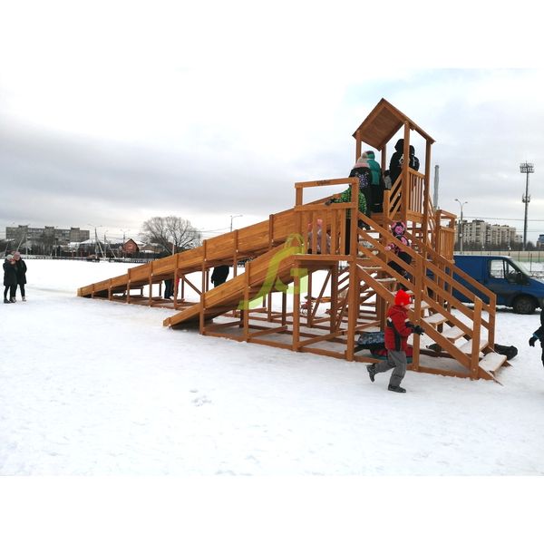Зимняя деревянная горка ‘IgraGrad Snow Fox 12 м’ с двумя скатами (две лестницы) Зимняя деревянная горка ‘IgraGrad Snow Fox 12 м’ с двумя скатами (две лестницы)