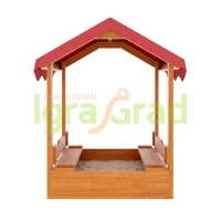 Детская деревянная песочница с крышей