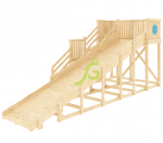 Детская деревянная зимняя горка “IgraGrad Snow Fox”, скат 5,9 м без окраски