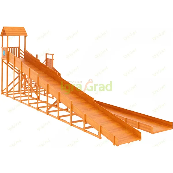 Зимняя горка ‘IgraGrad Snow Fox 12 м’ с двумя скатами и выкатом 8 м Зимняя горка ‘IgraGrad Snow Fox 12 м’ с двумя скатами и выкатом 8 м