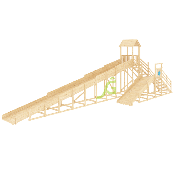 Зимняя деревянная горка ‘IgraGrad Snow Fox 12 м’ с двумя скатами, без окраски Зимняя деревянная горка ‘IgraGrad Snow Fox 12 м’ с двумя скатами, без окраски