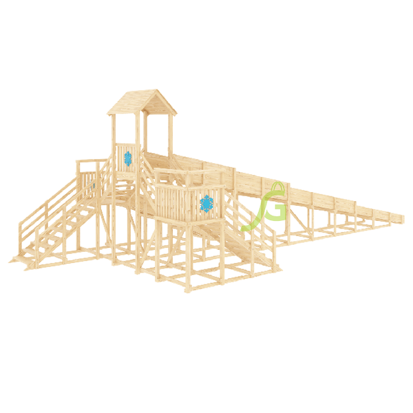 Зимняя деревянная горка ‘IgraGrad Snow Fox 12 м’ две лестницы, без окраски Зимняя деревянная горка ‘IgraGrad Snow Fox 12 м’ две лестницы, без окраски