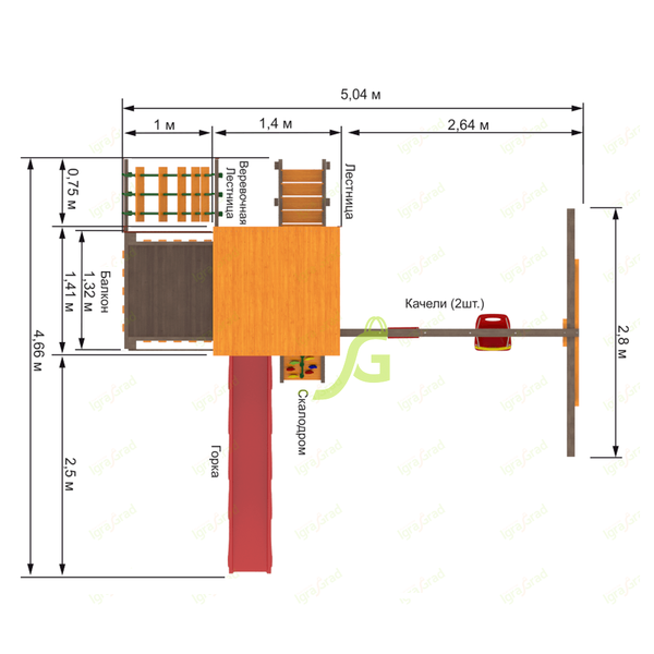 Детская площадка IgraGrad Панда Фани с балконом Детская площадка IgraGrad Панда Фани с балконом