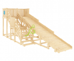 Детская деревянная зимняя горка “IgraGrad Snow Fox”, скат 5,9 м без окраски