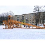 Зимняя деревянная горка ‘IgraGrad Snow Fox 12 м’ с двумя скатами (две лестницы)