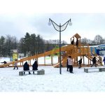 Зимняя деревянная горка ‘IgraGrad Snow Fox 12 м’ с двумя скатами (две лестницы)