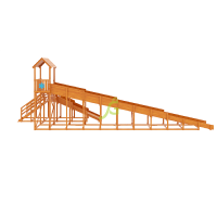 Зимняя деревянная горка ‘IgraGrad Snow Fox 12 м’ с двумя скатами (две лестницы)