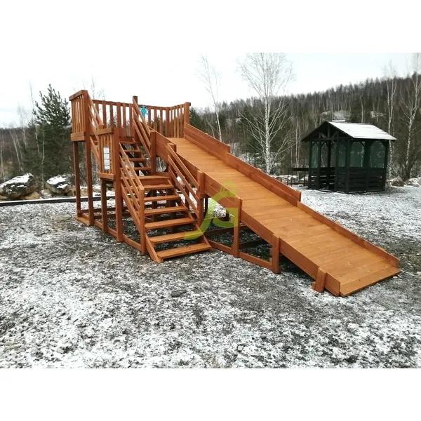 Детская деревянная зимняя горка ‘IgraGrad Snow Fox’, скат 5,9 м Детская деревянная зимняя горка ‘IgraGrad Snow Fox’, скат 5,9 м