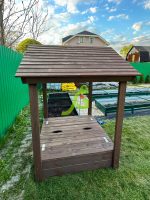 Детская деревянная песочница с крышей