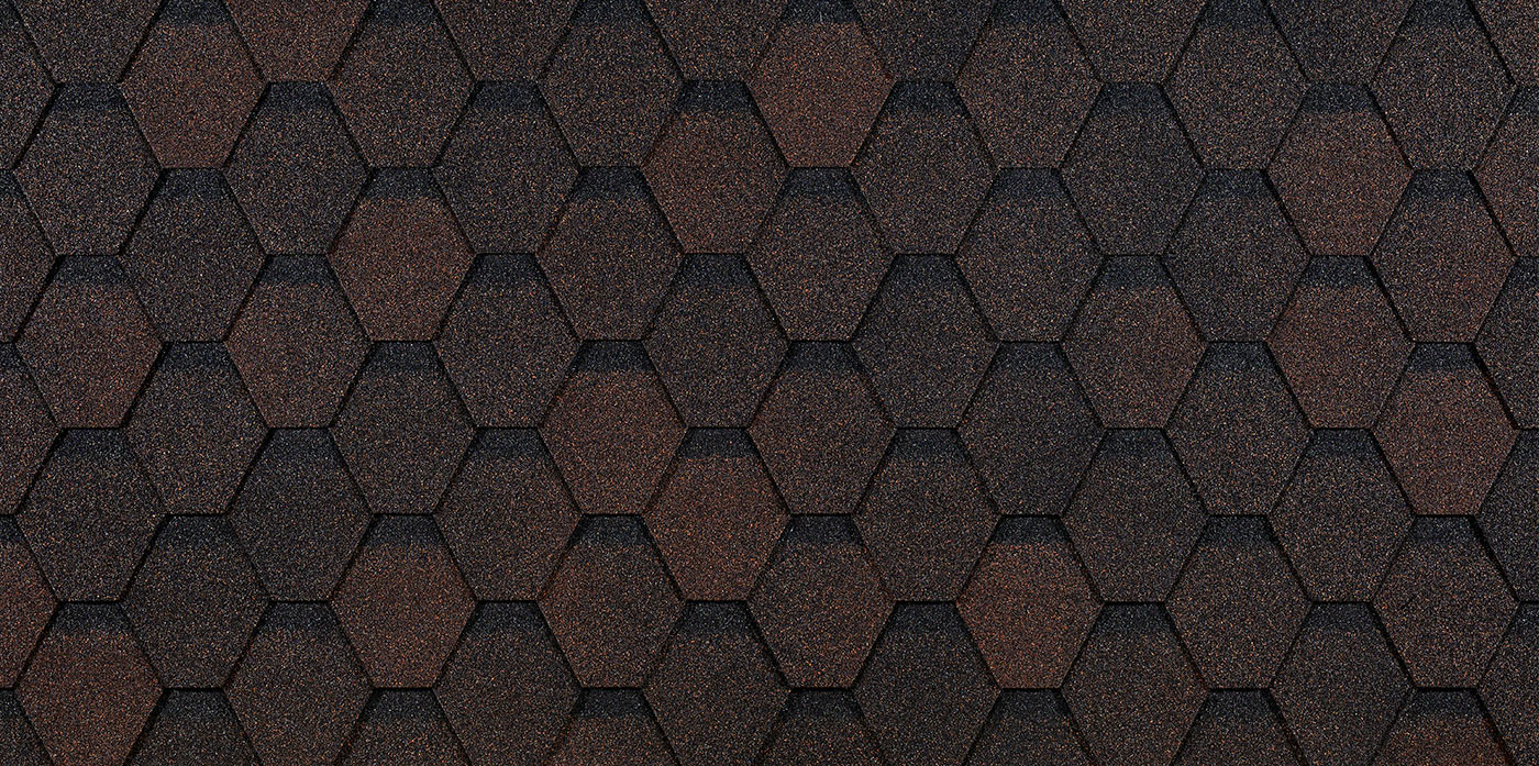 Гибкая черепица Eurasia, Шестигранник, Коричневый Гибкая черепица Eurasia, Шестигранник, Коричневый