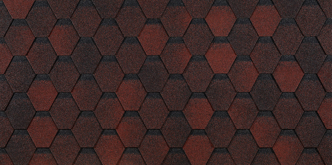 Гибкая черепица Eurasia, Шестигранник, Красный Гибкая черепица Eurasia, Шестигранник, Красный