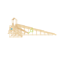 Зимняя деревянная горка ‘IgraGrad Snow Fox 12 м’ с двумя скатами, без окраски