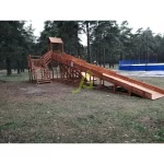 Зимняя деревянная горка ‘IgraGrad Snow Fox 12 м’ с двумя скатами