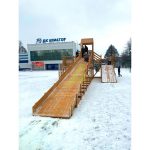 Зимняя деревянная горка ‘IgraGrad Snow Fox 12 м’ с двумя скатами (две лестницы)