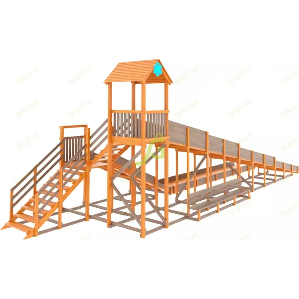 Зимняя горка ‘IgraGrad Snow Fox 12 м’ с двумя скатами и выкатом 8 м Зимняя горка ‘IgraGrad Snow Fox 12 м’ с двумя скатами и выкатом 8 м