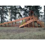 Зимняя деревянная горка ‘IgraGrad Snow Fox 12 м’ с двумя скатами