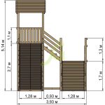 Зимняя деревянная горка ‘IgraGrad Snow Fox 12 м’ с двумя скатами, без окраски