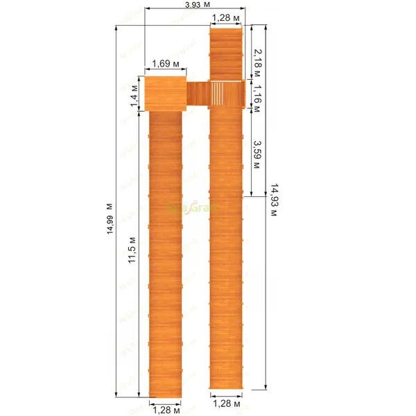 Зимняя горка ‘IgraGrad Snow Fox 12 м’ с двумя скатами и выкатом 8 м Зимняя горка ‘IgraGrad Snow Fox 12 м’ с двумя скатами и выкатом 8 м