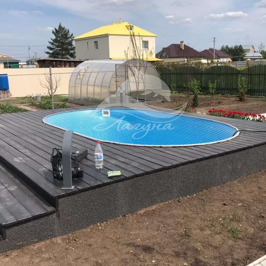 Бассейн Гигабасс овальный вкапываемый 4,5 х 2,5 х 1,5 м. Бассейн Гигабасс овальный вкапываемый 4,5 х 2,5 х 1,5 м.