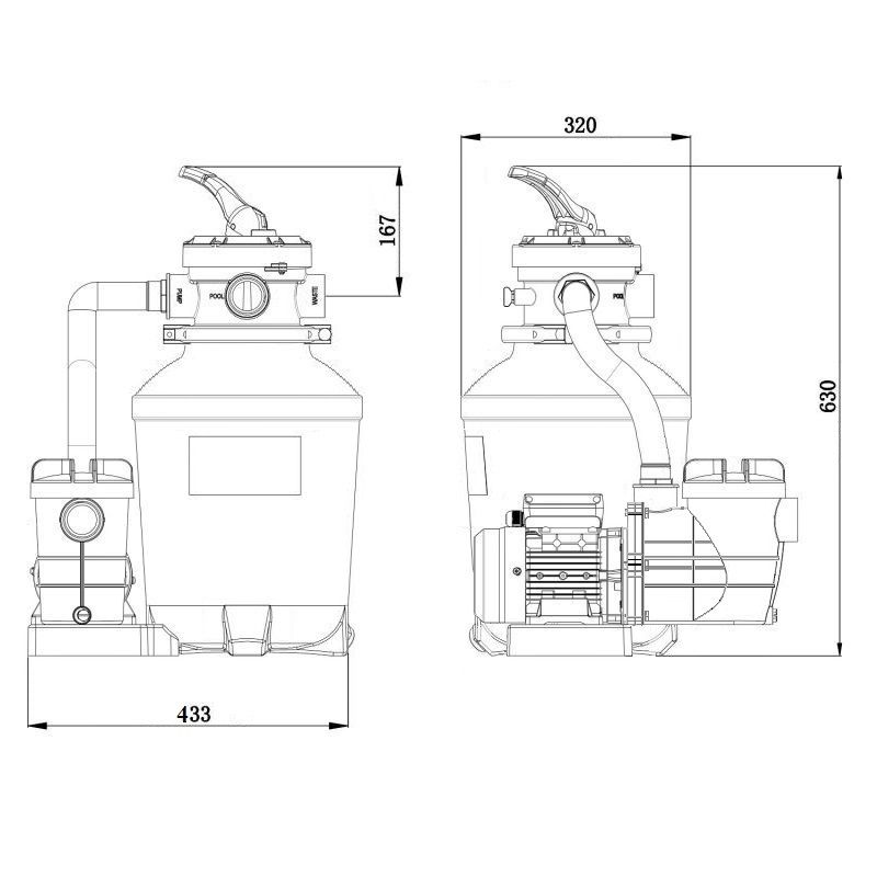 Фильтровальная установка 6 м3/ч Poolline DTS 72023 Фильтровальная установка 6 м3/ч Poolline DTS 72023