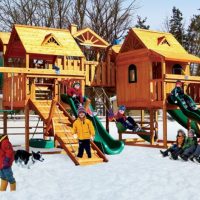 Большой спортивно-игровой комплекс из дерева «ГУЛЛИВЕР»