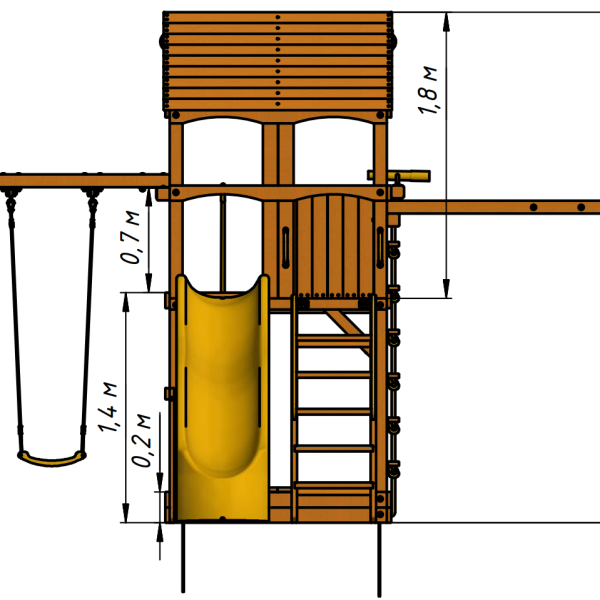 Спортивно-игровой комплекс MoyDvor Париж с рукоходом (10202 11)