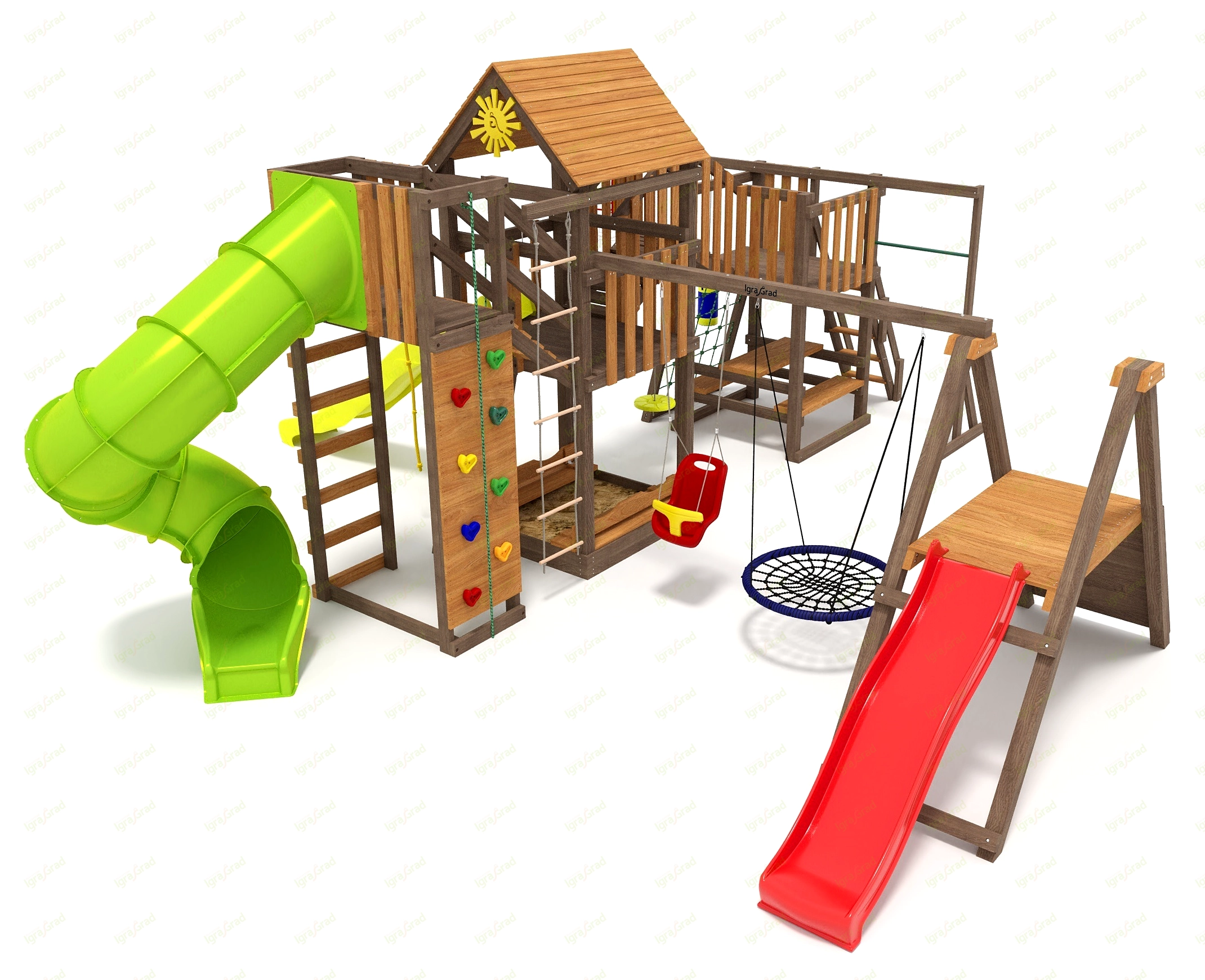 Детская площадка IgraGrad Панда Фани Мостик 2 с трубой 2,1м Детская площадка IgraGrad Панда Фани Мостик 2 с трубой 2,1м