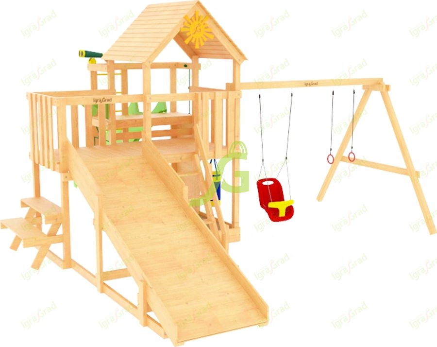 Детская площадка IgraGrad Крафт Pro 1 с зимней горкой Детская площадка IgraGrad Крафт Pro 1 с зимней горкой