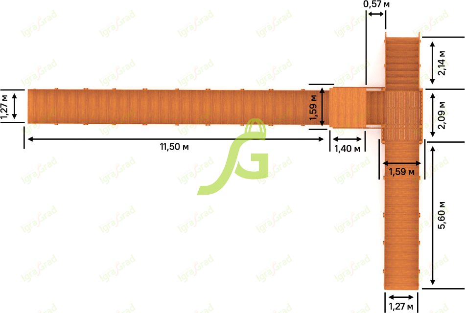 Зимняя деревянная горка “IgraGrad Snow Fox 12 м” с двумя скатами мод.2 Зимняя деревянная горка “IgraGrad Snow Fox 12 м” с двумя скатами мод.2