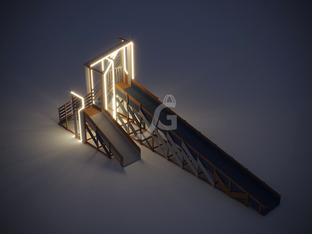 Зимняя деревянная горка “IgraGrad Snow Fox 12 м” с двумя скатами мод.3 Зимняя деревянная горка “IgraGrad Snow Fox 12 м” с двумя скатами мод.3