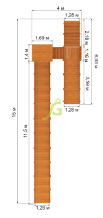 Зимняя деревянная горка “IgraGrad Snow Fox 12 м” с двумя скатами