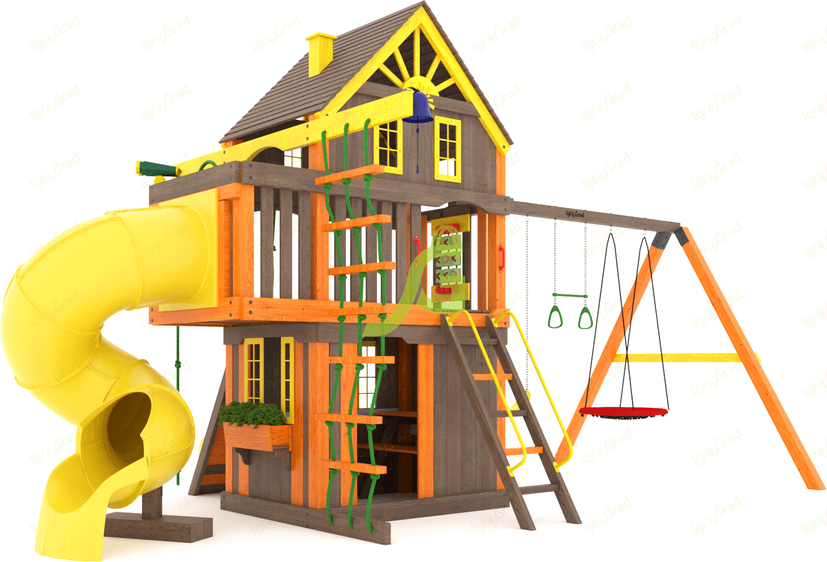Детская площадка IgraGrad Шато 2 с трубой (Домик) мод.2 Детская площадка IgraGrad Шато 2 с трубой (Домик) мод.2