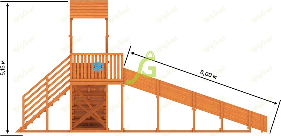 Зимняя деревянная горка “IgraGrad Snow Fox 12 м” с двумя скатами мод.2 Зимняя деревянная горка “IgraGrad Snow Fox 12 м” с двумя скатами мод.2