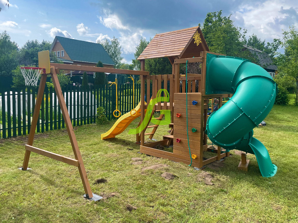 Детская площадка IgraGrad Крафт Pro 4 с трубой мод.2 Детская площадка IgraGrad Крафт Pro 4 с трубой мод.2