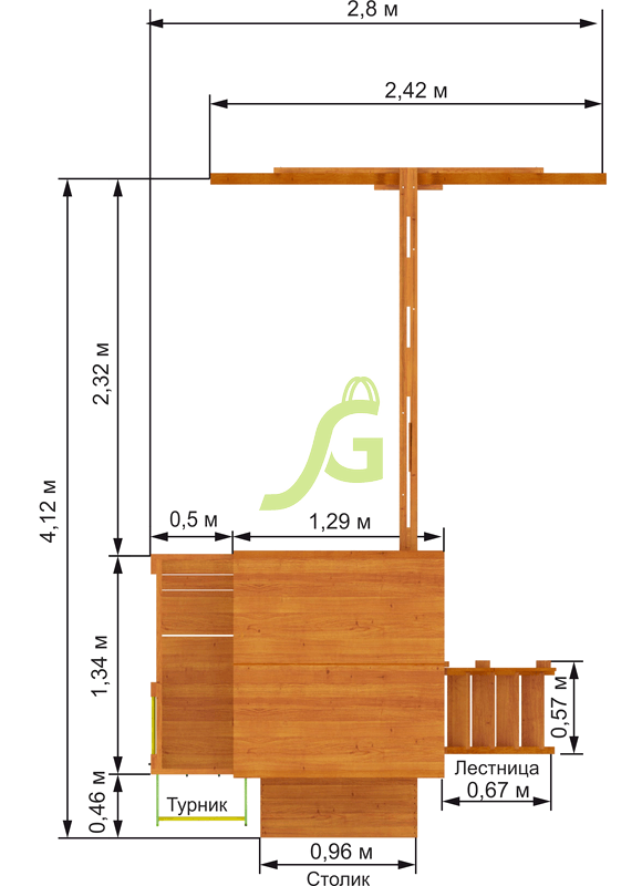 Детская площадка IgraGrad Крафт Pro (окрашенная) Детская площадка IgraGrad Крафт Pro (окрашенная)