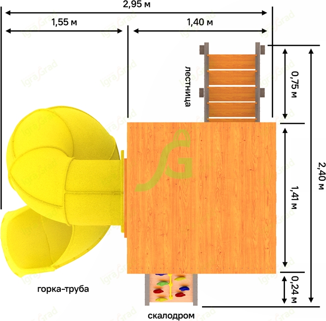 Детская площадка IgraGrad Панда Фани Tower с трубой Детская площадка IgraGrad Панда Фани Tower с трубой