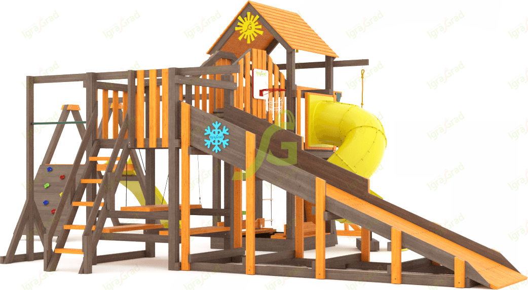 Всесезонная площадка IgraGrad С Мостик 2 с трубой SF Всесезонная площадка IgraGrad С Мостик 2 с трубой SF